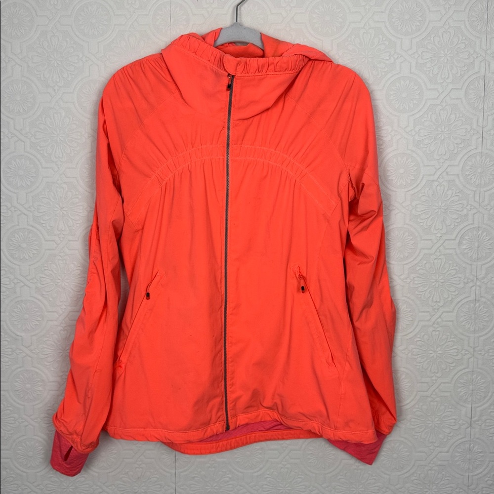 Lululemon Gather Me Slightly Jacket Pink Neon Running Lightweight Spring Size 6